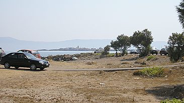 der Parkplatz zum Strand