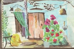 Malerei: in vielen dieser alten Steinh�user lebt, neben der Orthodoxie, auch der Aberglauben auf liebevolle Weise weiter