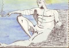 Malerei: relaxen und den Herrn einen guten Tag sein lassen