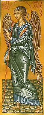 Abschrift einer Ikone, hier seitenverkehrt dargestellt.