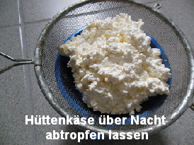 Käse abtropfen lassen